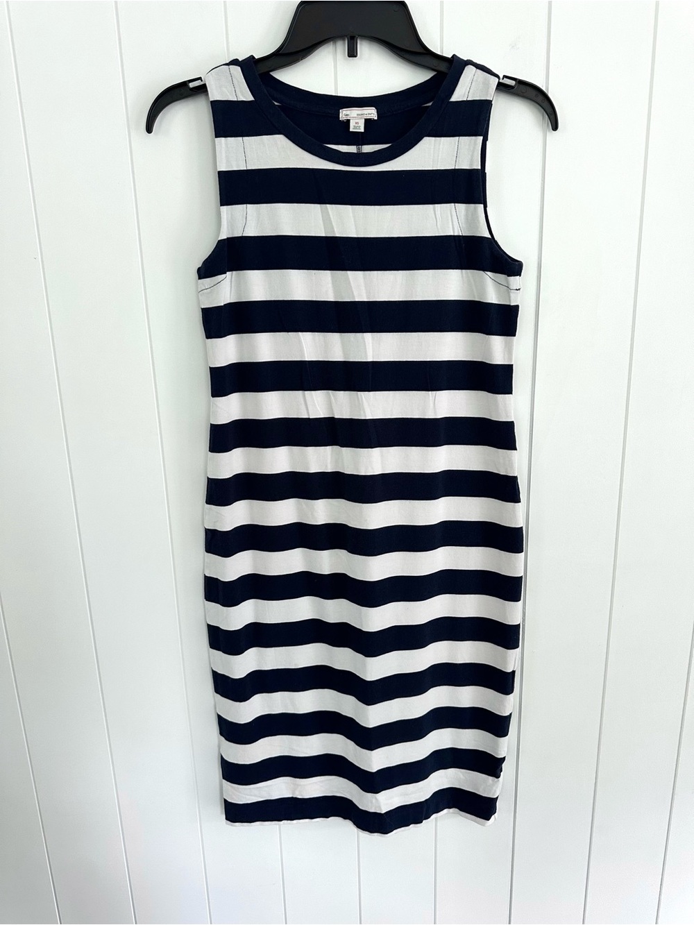 Gap Navy Blue White Nautical Stripe Sleeveless Midi Dress Size XS